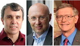 Eric Betzig, Stefan W. Hell y William E. Moerner, ganadores del Premio Nobel de Química (Cortesía Wikipedia commons, Nobel.org)